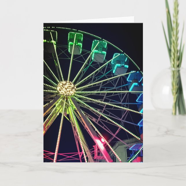 Green and blue Ferris wheel Card (Front)