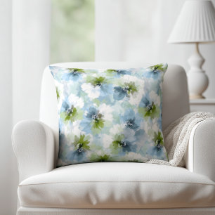 Green and Blue Floral Cushion