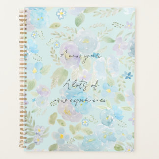 green and blue flowers  pattern watercolour  planner
