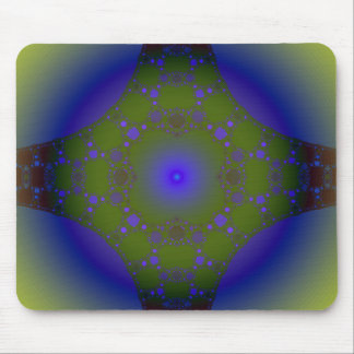 Green and Blue Fractal Mouse Mat