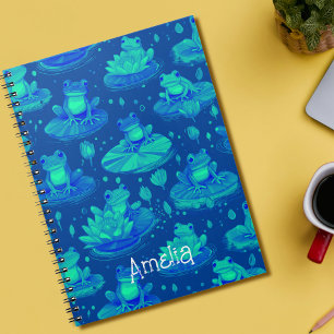 Green And blue Frog Personalised Notebook