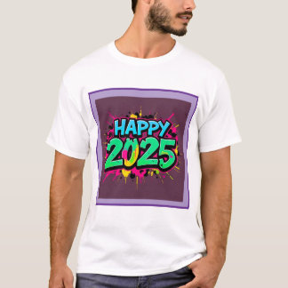 Green and Blue Happy New Year 2025 T-Shirt
