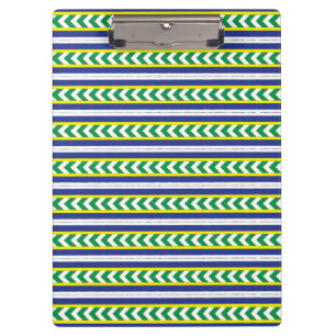 Green and blue Latvian Latgale Ethnic Folk art Clipboard