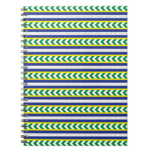 Green and blue Latvian Latgale Ethnic Folk art Notebook