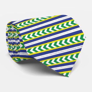 Green and blue Latvian Latgale Ethnic Folk art Tie