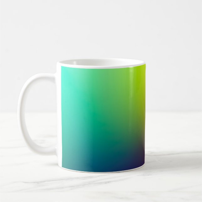 GREEN AND BLUE LIGHT ILLUSTRATION COFFEE MUG (Left)