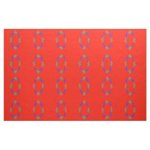 Green and blue lizards on red fabric