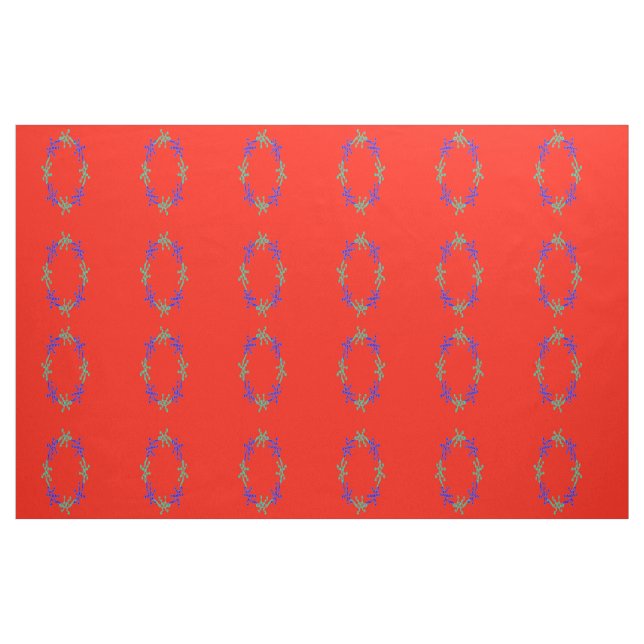 Green and blue lizards on red fabric (Fat Quarter)