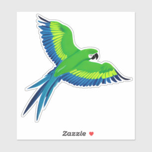 Green and Blue Macaw / Parrot in flight