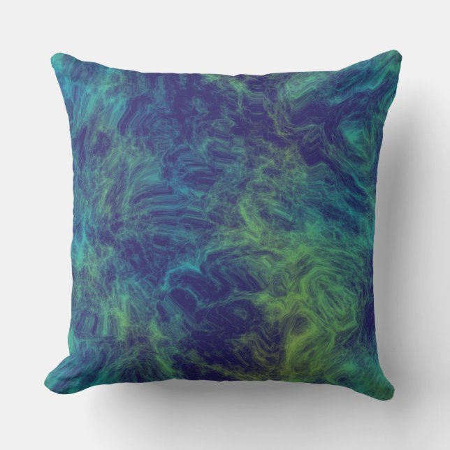 green and blue Marble abstract Cushion (Front)