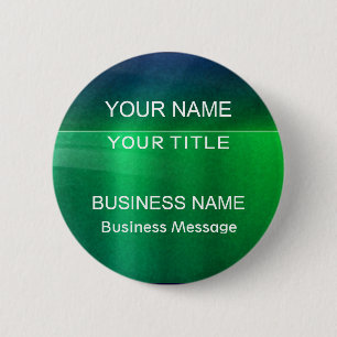 Green and Blue Metalic - Matte Look Name Tag 6 Cm Round Badge