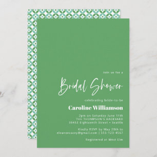 Green and Blue Mid Mod Geometric Bridal Shower  Invitation