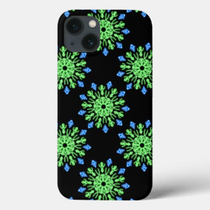 Green and blue neon flower Case-Mate iPhone case