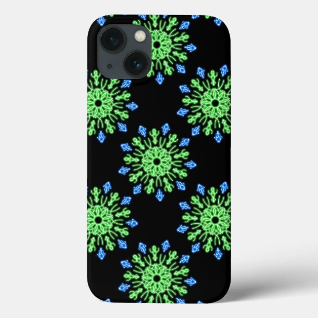 Green and blue neon flower Case-Mate iPhone case (Back)