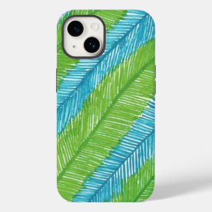 Green and Blue Palm Leaves Pattern Case-Mate iPhone 14 Case