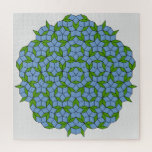 Green and Blue Penrose Rhombus Pattern Jigsaw Puzzle<br><div class="desc">This design features an elegant interlocking pattern of two different rhombus shapes in green and blue. It produces a beautiful geometrical effect that is a joy to look at. Penrose tiling patterns are named after Oxford mathematician and physicist Roger Penrose, who worked on them in the 1970s; in 2020, he...</div>