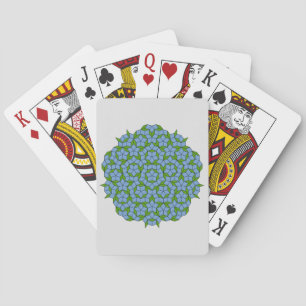 Green and Blue Penrose Rhombus Pattern Playing Cards