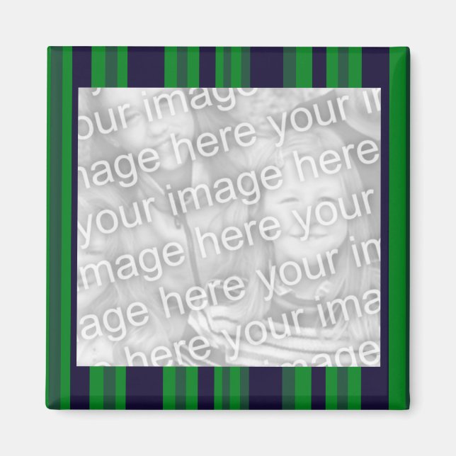 Green and blue photo frame magnet (Front)