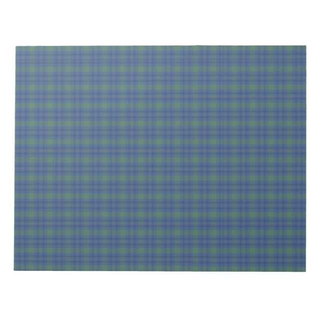 Green And Blue Plaid Christmas Card Envelope Liner Notepad (Front)