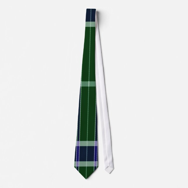 Green and blue retro striped  Tie (Front)