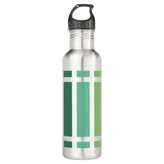 Green and Blue Stripes 710 Ml Water Bottle (Front)