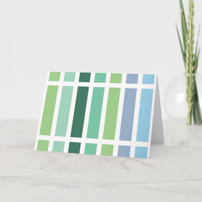 Green and Blue Stripes Card (Front)