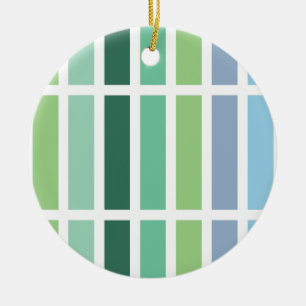 Green and Blue Stripes Ceramic Tree Decoration