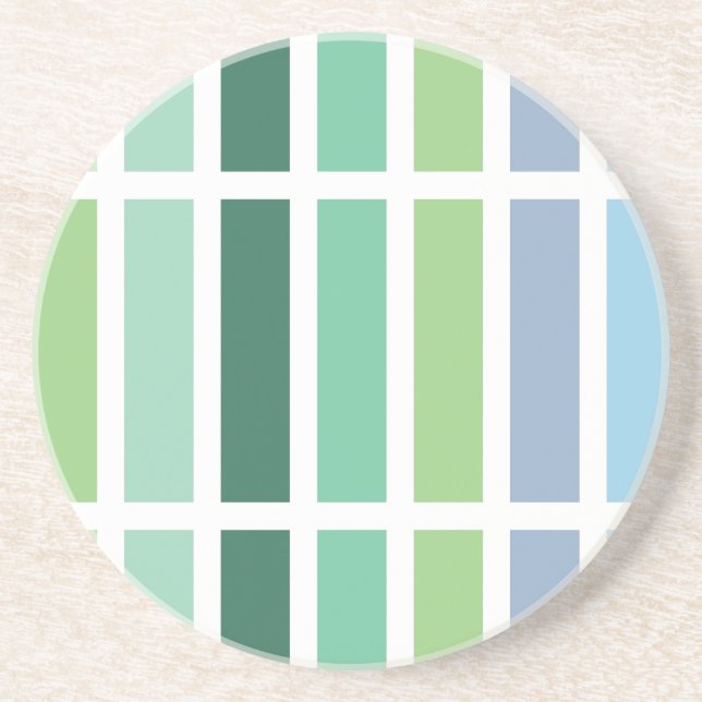 Green and Blue Stripes Coaster (Front)
