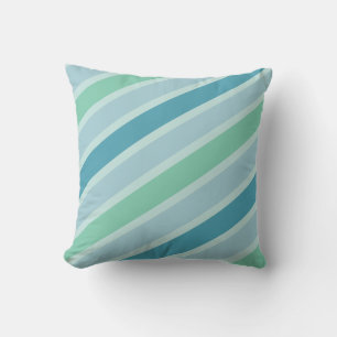 Green and Blue Stripes Modern Patttern Design Cushion