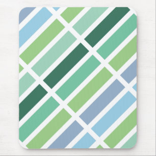 Green and Blue Stripes Mouse Mat