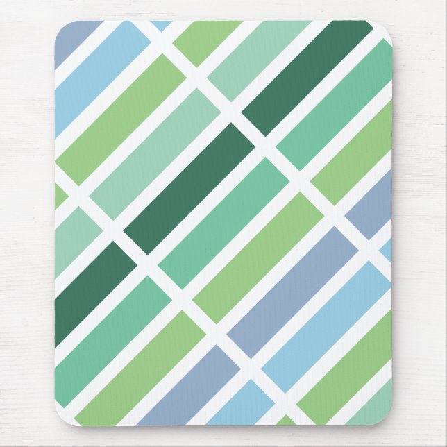 Green and Blue Stripes Mouse Mat (Front)