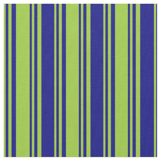 Green and Blue Stripes Pattern Fabric (Close Up)