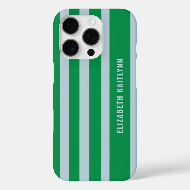Green and Blue Stripes Pattern Personalised  Case-Mate iPhone Case (Back)