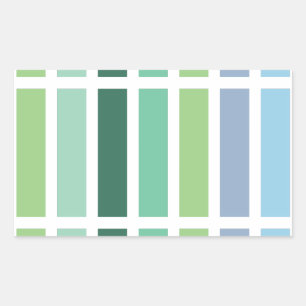 Green and Blue Stripes Rectangular Sticker