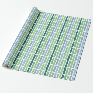 Green and Blue Stripes Wrapping Paper