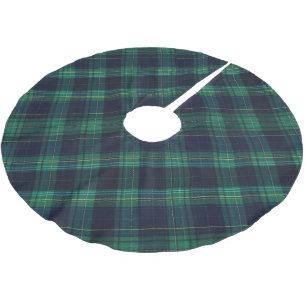 Green and Blue Tartan Plaid Brushed Polyester Tree Skirt