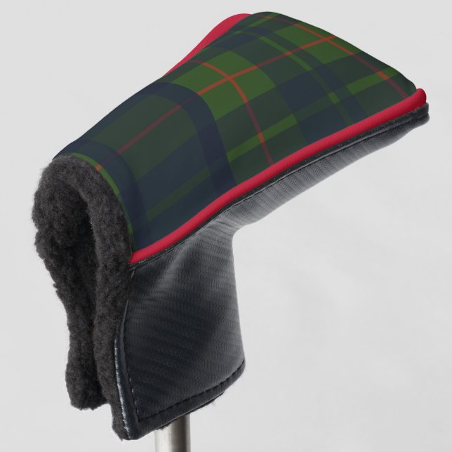 Green and Blue Tartan Plaid Golf Head Cover (3/4 Front)