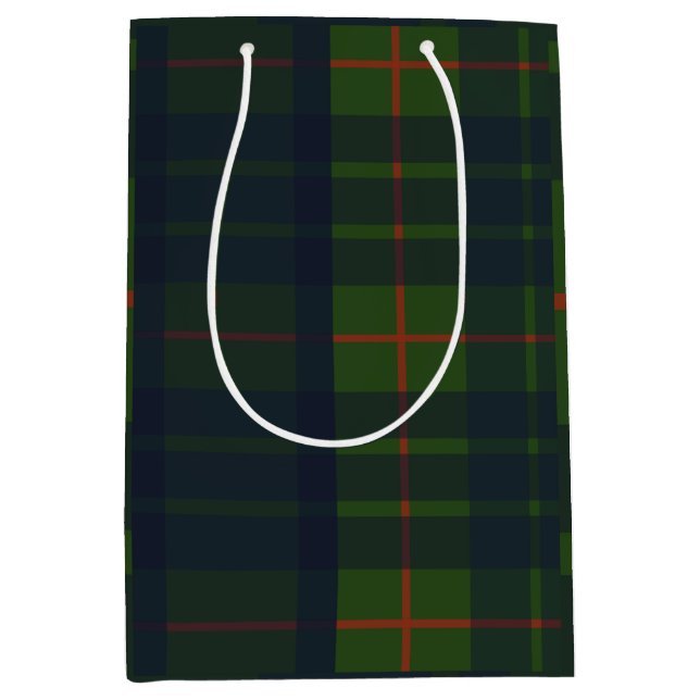 Green and Blue Tartan Plaid Medium Gift Bag (Front)