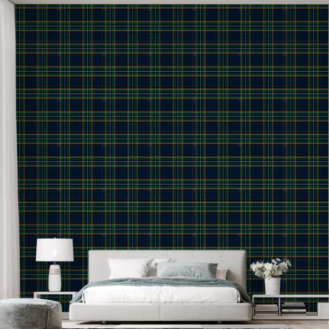 Green and Blue Tartan Plaid Wallpaper (Bedroom)
