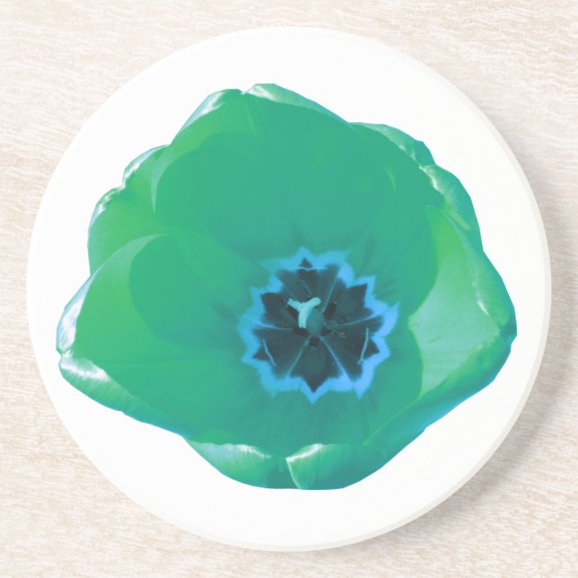 Green and Blue Tulip Coasters (Front)