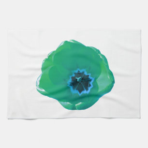 Green and Blue Tulip Kitchen Towel