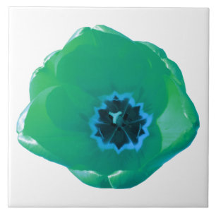 Green and Blue Tulip Tile