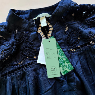 Green and Blue Vibrant and Bold Floral Pattern Tag