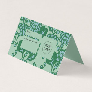 Green and Blue Vibrant, Bold Floral Pattern Sign Business Card