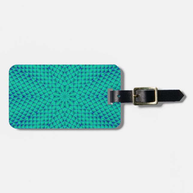 Green and Blue Waves Luggage Tag (Front Horizontal)