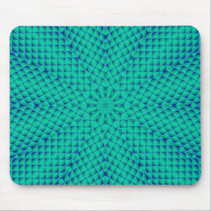 Green and Blue Waves Mouse Mat