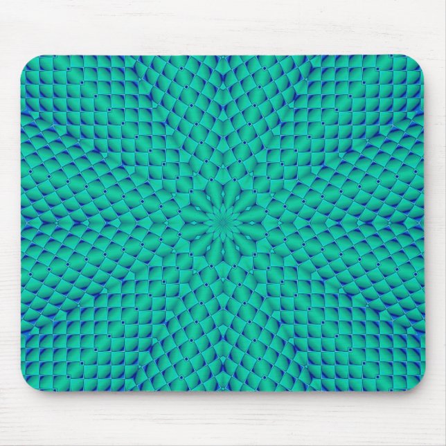 Green and Blue Waves Mouse Mat (Front)