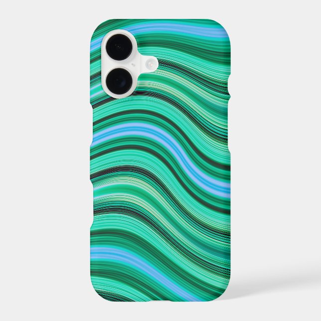 Green and blue wavy stripes pattern (Back)