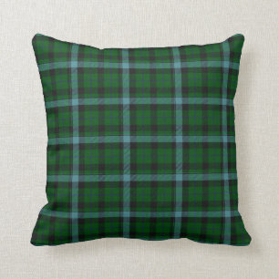 Green and Blues Tartan Plaid Pattern Cushion