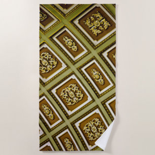 Green and Brown Architecture  Beach Towel